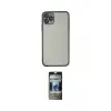 ieg™ iPhone 11 Pro Max Kılıf Vadi Minimal - Siyah 34D Hayalet Izgaralı Cam