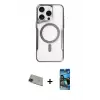 ieg™ iPhone 11 Pro Max Kılıf Yadigar Klasik Özel Seri - Siyah 34D Izgaralı Cam + Rainbow Kamera Lens Koruma Cam - YL