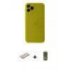 ieg™ iPhone 11 Pro Max Kılıf Yadigar Yansıma Serisi - Siyah Joko Magic 5D Hayalet Cam + Renkli Kamera Lens Koruma Cam - YL