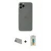 ieg™ iPhone 11 Pro Max Kılıf Yadigar Yansıma Serisi - Siyah Polymer Nano Ekran Koruyucu + Rainbow Kamera Lens Koruma Cam - GD