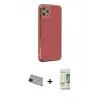 ieg™ iPhone 11 Pro Max Kılıf Yankı Serisi - Siyah 20D Premium Cam Ekran Koruyucu + Rainbow Kamera Lens Koruma Cam - YL