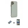 ieg™ iPhone 11 Pro Max Kılıf Yankı Serisi - Siyah 34D Hayalet Izgaralı Cam + Shine Kamera Lens Koruma Cam - PE