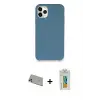 ieg™ iPhone 11 Pro Max Kılıf Zirve Modern Özel Seri - Siyah Polymer Nano Ekran Koruyucu + Rainbow Kamera Lens Koruma Cam - GD