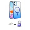 ieg™ iPhone 12 Kılıf Ahenk Doku Özel Seri - Siyah Bilvis 5in1 5D Magic Hayalet Cam Ekran Koruyucu + Renkli Kamera Lens Koruma Cam - YL