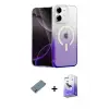 ieg™ iPhone 12 Kılıf Eksen Minimal Özel Seri - Siyah Bilvis 5in1 5D Magic Hayalet Cam Ekran Koruyucu + Shine Kamera Lens Koruma Cam - SABE