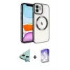 ieg™ iPhone 12 Kılıf Nova Işık Özel Seri - Siyah Bilvis 5in1 3D Magic Cam Ekran Koruyucu + Raze Metal Kamera Lens - MI
