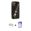 ieg™ iPhone 12 Kılıf Nova Işık Prime - Siyah Bilvis 5in1 3D Magic Cam Ekran Koruyucu + Rainbow Kamera Lens Koruma Cam - MR