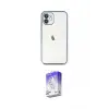 ieg™ iPhone 12 Kılıf Vadi Minimal - Siyah Bilvis 5in1 3D Magic Cam Ekran Koruyucu