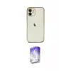 ieg™ iPhone 12 Kılıf Vadi Minimal - Siyah Bilvis 5in1 3D Magic Cam Ekran Koruyucu