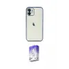 ieg™ iPhone 12 Kılıf Vadi Minimal - Siyah Bilvis 5in1 3D Magic Cam Ekran Koruyucu