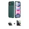 ieg™ iPhone 12 Mini Kılıf Eksen Form Prime - Şeffaf Temperli Cam Ekran Koruyucu + Kamera Lens Koruma Cam - SF