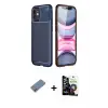 ieg™ iPhone 12 Mini Kılıf Eksen Form Prime - Şeffaf Temperli Cam Ekran Koruyucu + Shine Kamera Lens Koruma Cam - GI