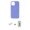 ieg™ iPhone 12 Mini Kılıf Kozmos Yansıma Özel Seri - Siyah Polymer Nano Ekran Koruyucu + Renkli Kamera Lens Koruma Cam - PE