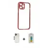 ieg™ iPhone 12 Pro Kılıf Nova Asil Özel Seri - Siyah Polymer Nano Ekran Koruyucu + Shine Kamera Lens - GD