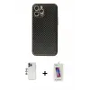 ieg™ iPhone 12 Pro Max Kılıf Ahenk Işık - Siyah Joko 5D Cam + Shine Kamera Lens - LT
