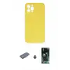 ieg™ iPhone 12 Pro Max Kılıf Ahenk Serisi - Şeffaf 360 Full Body Arka Koruyucu + Renkli Kamera Lens Koruma Cam - PE