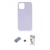ieg™ iPhone 12 Pro Max Kılıf Ahenk Serisi - Şeffaf Uv Polymer Nano Ekran Koruyucu + Shine Kamera Lens Koruma Cam - PE