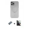 ieg™ iPhone 12 Pro Max Kılıf Akış Minimal Özel Seri - Şeffaf Temperli Cam Ekran Koruyucu + Shine Kamera Lens Koruma Cam - SH