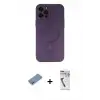 ieg™ iPhone 12 Pro Max Kılıf Akış Minimal Özel Seri - Şeffaf Uv Polymer Nano Ekran Koruyucu + Shine Kamera Lens Koruma Cam - GS
