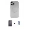 ieg™ iPhone 12 Pro Max Kılıf Akış Minimal Özel Seri - Siyah Joko Magic 5D Cam + Neon Fosforlu Kamera Lens - BZ