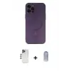 ieg™ iPhone 12 Pro Max Kılıf Akış Minimal Özel Seri - Siyah Joko Magic 5D Cam + Shine Kamera Lens - LT