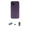 ieg™ iPhone 12 Pro Max Kılıf Akış Minimal Özel Seri - Siyah Joko Magic 5D Hayalet Cam + Renkli Kamera Lens Koruma Cam - PE
