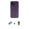 ieg™ iPhone 12 Pro Max Kılıf Akış Minimal Özel Seri - Siyah Joko Magic 5D Hayalet Cam + Shine Kamera Lens Koruma Cam - PE