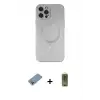 ieg™ iPhone 12 Pro Max Kılıf Akış Minimal Özel Seri - Siyah Joko Magic 5D Hayalet Cam + Shine Kamera Lens Koruma Cam - GI