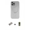 ieg™ iPhone 12 Pro Max Kılıf Akış Minimal Özel Seri - Siyah Joko Magic 5D Hayalet Cam + Shine Kamera Lens Koruma Cam - SABE
