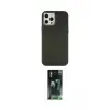 ieg™ iPhone 12 Pro Max Kılıf Çekirdek Çizgi - Siyah 360 Mat Full Body Arka Koruyucu
