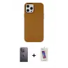 ieg™ iPhone 12 Pro Max Kılıf Çekirdek Çizgi - Siyah Joko 5D Cam + Neon Fosforlu Kamera Lens - BZ