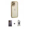 ieg™ iPhone 12 Pro Max Kılıf Çekirdek Klasik Serisi - Siyah Bilvis Hayalet Cam Ekran Koruyucu + Neon Fosforlu Kamera Lens - SI