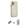 ieg™ iPhone 12 Pro Max Kılıf Çekirdek Klasik Serisi - Siyah Polymer Nano Ekran Koruyucu + Shine Kamera Lens Koruma Cam - SH