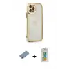 ieg™ iPhone 12 Pro Max Kılıf Çekirdek Klasik Serisi - Siyah Polymer Nano Ekran Koruyucu + Shine Kamera Lens Koruma Cam - GS