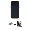 ieg™ iPhone 12 Pro Max Kılıf Çekirdek Modern Serisi - Şeffaf Temperli Cam Ekran Koruyucu + Renkli Kamera Lens Koruma Cam - TU