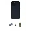 ieg™ iPhone 12 Pro Max Kılıf Çekirdek Modern Serisi - Siyah Joko Magic 5D Hayalet Cam + Renkli Kamera Lens Koruma Cam - MI