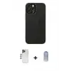 ieg™ iPhone 12 Pro Max Kılıf Çekirdek Yansıma - Siyah Joko Magic 5D Cam + Shine Kamera Lens - LT
