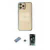 ieg™ iPhone 12 Pro Max Kılıf Doruk Doku Prime - Şeffaf 360 Full Body Arka Koruyucu + Shine Kamera Lens Koruma Cam - GS