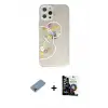 ieg™ iPhone 12 Pro Max Kılıf Eksen Asil Prime - Şeffaf Temperli Cam Ekran Koruyucu + Shine Kamera Lens Koruma Cam - GI