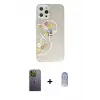 ieg™ iPhone 12 Pro Max Kılıf Eksen Asil Prime - Siyah Joko Magic 5D Cam + Neon Fosforlu Kamera Lens - YL