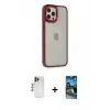 ieg™ iPhone 12 Pro Max Kılıf Eksen Doku Prime - Siyah 34D Izgaralı Cam + Shine Kamera Lens - LT