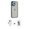 ieg™ iPhone 12 Pro Max Kılıf Eksen Doku Prime - Siyah Joko 5D Cam + Shine Kamera Lens - LT