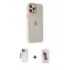 ieg™ iPhone 12 Pro Max Kılıf Eksen Doku Prime - Siyah Joko 5D Cam + Shine Kamera Lens - LT