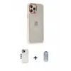ieg™ iPhone 12 Pro Max Kılıf Eksen Doku Prime - Siyah Joko Magic 5D Cam + Shine Kamera Lens - GD