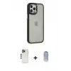 ieg™ iPhone 12 Pro Max Kılıf Eksen Doku Prime - Siyah Joko Magic 5D Cam + Shine Kamera Lens - GD