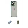 ieg™ iPhone 12 Pro Max Kılıf Eksen Doku Prime - Siyah Joko Magic 5D Hayalet Cam + Shine Kamera Lens Koruma Cam - GS