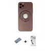 ieg™ iPhone 12 Pro Max Kılıf Eksen Klasik Prime - Şeffaf Uv Polymer Nano Ekran Koruyucu + Shine Kamera Lens Koruma Cam - GS
