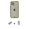 ieg™ iPhone 12 Pro Max Kılıf Eksen Minimal Koleksiyonu - Siyah Joko Magic 5D Cam + Shine Kamera Lens Koruma Cam - SABE