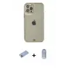 ieg™ iPhone 12 Pro Max Kılıf Eksen Minimal Koleksiyonu - Siyah Joko Magic 5D Cam + Shine Kamera Lens Koruma Cam - MI
