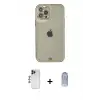 ieg™ iPhone 12 Pro Max Kılıf Eksen Minimal Koleksiyonu - Siyah Joko Magic 5D Cam + Shine Kamera Lens - LT